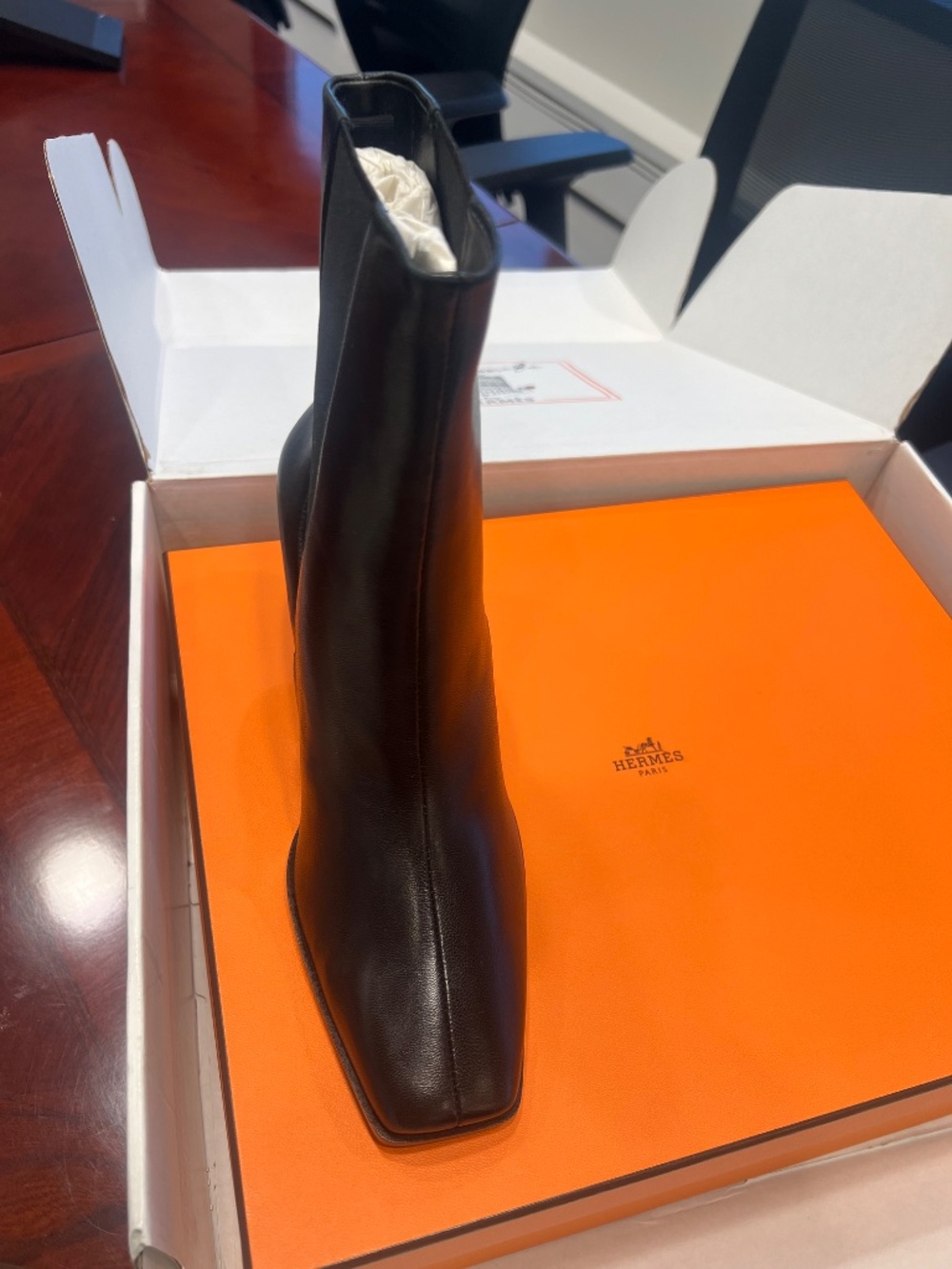 Hermes Gil 75 Anke Boot, Noir Size 37 - Picture 2 of 7